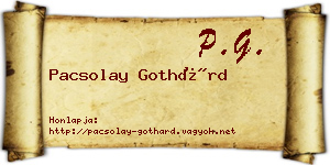 Pacsolay Gothárd névjegykártya